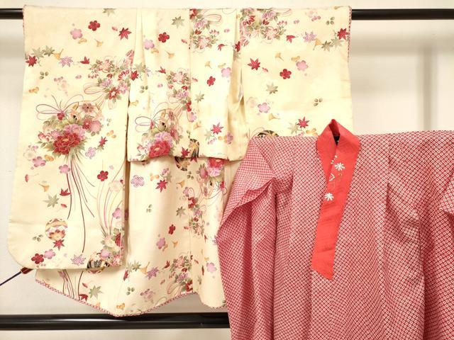 平和屋着物[]七五三　女の子　３歳　祝着　三つ身　長襦袢(単衣・半衿刺繍)セット　鞠花文　DAAY3472ma
