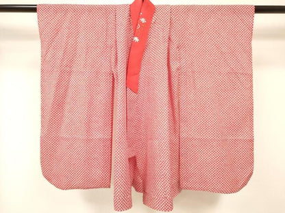 平和屋着物[]七五三　女の子　３歳　祝着　三つ身　長襦袢(単衣・半衿刺繍)セット　鞠花文　DAAY3472ma