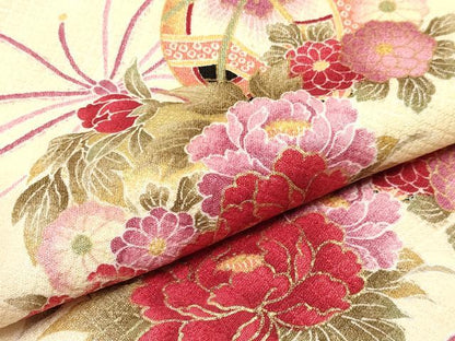 平和屋着物[]七五三　女の子　３歳　祝着　三つ身　長襦袢(単衣・半衿刺繍)セット　鞠花文　DAAY3472ma