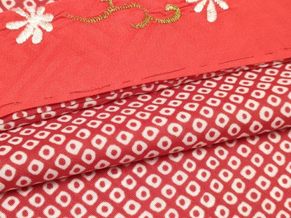 平和屋着物[]七五三　女の子　３歳　祝着　三つ身　長襦袢(単衣・半衿刺繍)セット　鞠花文　DAAY3472ma