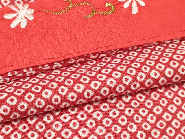 平和屋着物[]七五三　女の子　３歳　祝着　三つ身　長襦袢(単衣・半衿刺繍)セット　鞠花文　DAAY3472ma