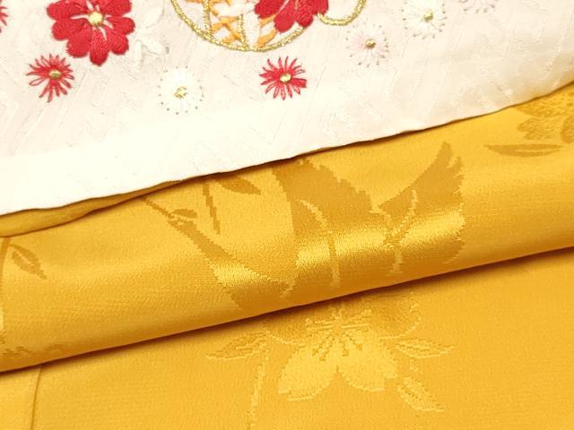 平和屋着物[]七五三　女の子　７歳　祝着　四つ身　襦袢(無双仕立て・半衿刺繍)セット　枝垂れ桜　暈し染め　金彩　逸品　DAAY3479ma