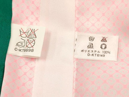 平和屋着物[]七五三　女の子　７歳　祝着　四つ身　襦袢(無双仕立て)セット　御所車花文　暈し染め　金彩　逸品　未使用　DAAY3482ma