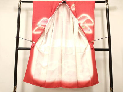 平和屋着物[]七五三　女の子　７歳　祝着　四つ身　刺繍　重ね山宝尽くし文　暈し染め　金銀彩　逸品　DAAY3484ma