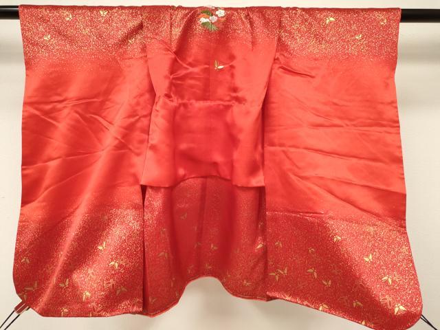 平和屋着物[]七五三　女の子　３歳　祝着　三つ身　舞蝶文　金彩　逸品　DAAY3502ma