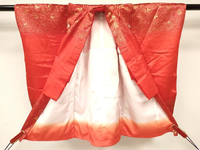 平和屋着物[]七五三　女の子　３歳　祝着　三つ身　舞蝶文　金彩　逸品　DAAY3502ma
