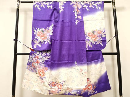 平和屋着物[]七五三　女の子　７歳　祝着　四つ身　駒刺繍　鈴花文　暈し染め　金彩　逸品　DAAY3505ma