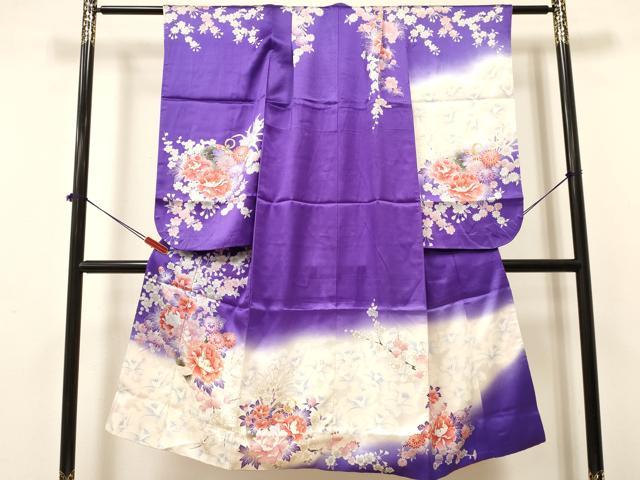 平和屋着物[]七五三　女の子　７歳　祝着　四つ身　駒刺繍　鈴花文　暈し染め　金彩　逸品　DAAY3505ma