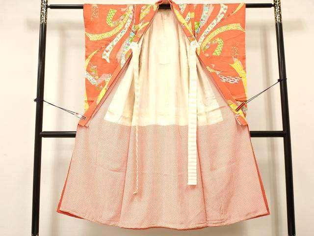 平和屋着物[]創業460年・千總　七五三　女の子　７歳　祝着　四つ身　束ね熨斗吉祥文　金彩　逸品　DAAY3508ma