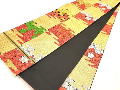 平和屋着物∵子供　女の子　全通柄袋帯　エ霞楓菊松文　金銀糸　逸品　DAAY3511ma