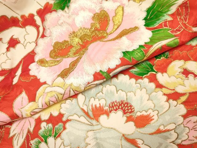 平和屋着物[]七五三　女の子　３歳　祝着　三つ身　長襦袢(袷)セット　刺繍　檜扇花文　金彩　逸品　DAAY3513ma