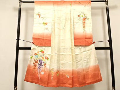 平和屋着物[]七五三　女の子　７歳　祝着　四つ身　総刺繍　菊花文　暈し染め　金銀糸　逸品　DAAY3516ma