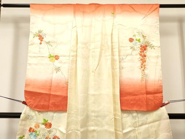 平和屋着物[]七五三 女の子 ７歳 祝着 四つ身 総刺繍 菊花文 暈し染め 金銀糸 逸品 DAAY3516ma