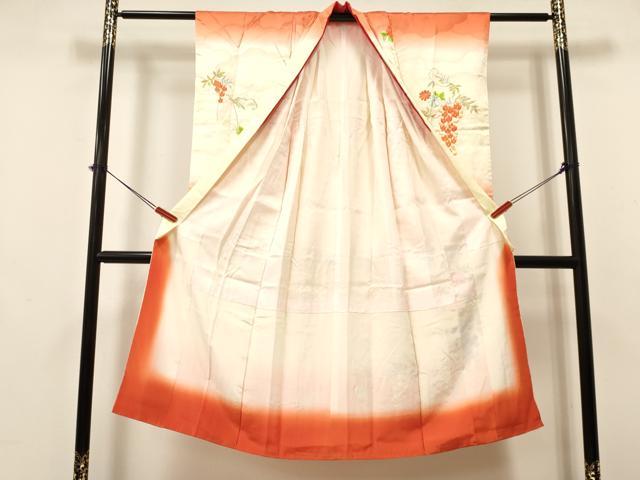 平和屋着物[]七五三　女の子　７歳　祝着　四つ身　総刺繍　菊花文　暈し染め　金銀糸　逸品　DAAY3516ma