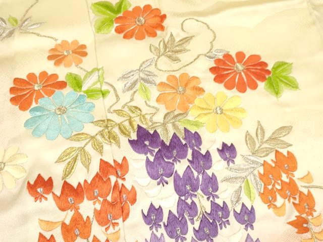 平和屋着物[]七五三 女の子 ７歳 祝着 四つ身 総刺繍 菊花文 暈し染め 金銀糸 逸品 DAAY3516ma