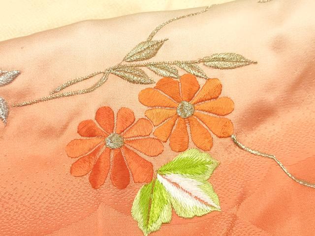 平和屋着物[]七五三　女の子　７歳　祝着　四つ身　総刺繍　菊花文　暈し染め　金銀糸　逸品　DAAY3516ma