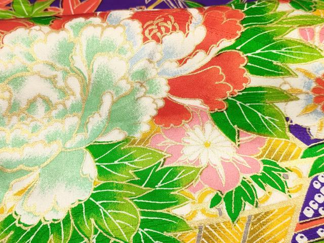 平和屋着物[]七五三　女の子　３歳　祝着　三つ身　駒刺繍　花籠文　金彩　逸品　DAAY3520ma