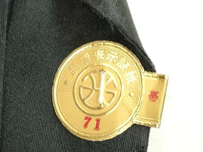 平和屋着物◎西陣　六通柄袋帯　唐織　竹垣花文　黒地　金銀糸　正絹　逸品　DAAY3594cd
