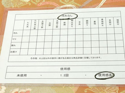 平和屋着物◎佐賀錦　六通柄袋帯　唐織　王華彩織文　金銀糸　正絹　逸品　DAAY3622cd