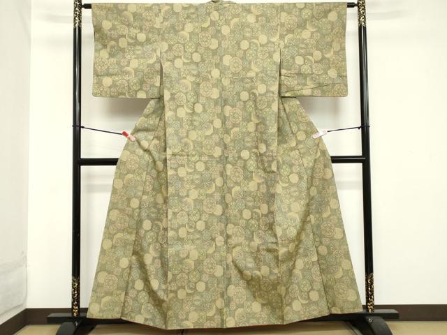平和屋着物■上質な紬　飾花文　正絹　逸品　DAAY3955cd