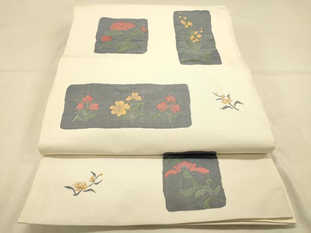 平和屋着物◎六通柄袋帯 朝露 正絹 逸品 DAAY4016jm