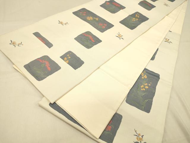 平和屋着物◎六通柄袋帯 朝露 正絹 逸品 DAAY4016jm