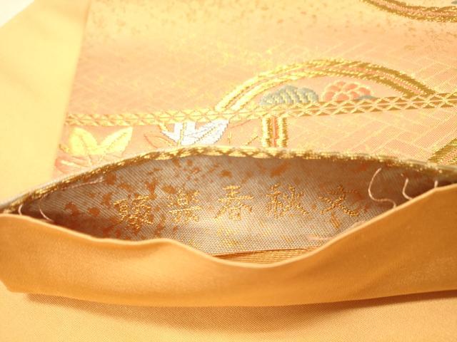 平和屋着物◎六通柄袋帯　唐織　聚楽春秋文　金糸　引箔　正絹　逸品　DAAY4024jm