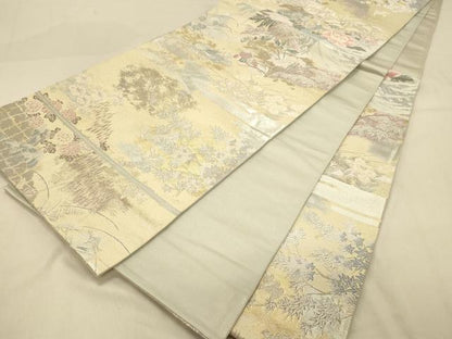 平和屋着物◎六通柄袋帯　唐織　障壁孔雀文　九百錦引箔二重織　金銀糸　正絹　逸品　DAAY4042jm