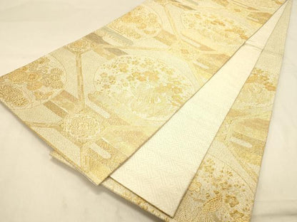 平和屋着物◎佐賀錦　六通柄袋帯　蜀江花鳥文　梅松　金糸　正絹　逸品　DAAY4050jm