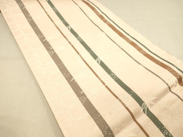 平和屋着物◎両面　六通柄袋帯　唐織　花蝶丸文　金銀糸　正絹　逸品　DAAY4057jm