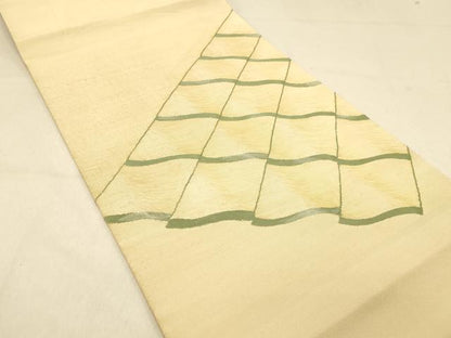 平和屋着物◎太鼓柄袋帯　すくい織　瓦文　正絹　逸品　DAAY4058jm