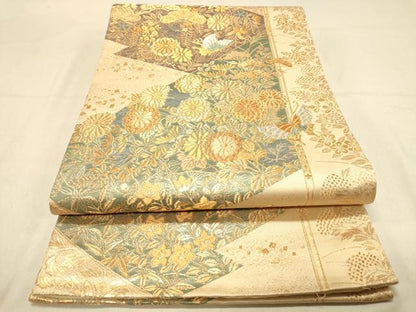 平和屋着物◎六通柄袋帯　松川菱吉祥花蝶文　金銀糸　正絹　逸品　DAAY4101jm