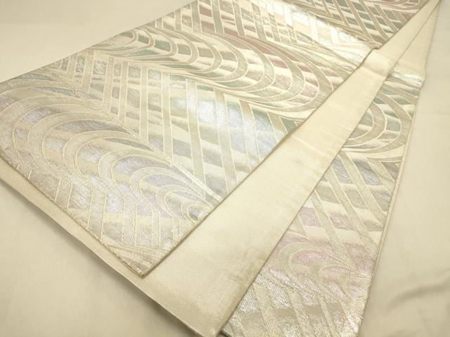 平和屋着物◎佐賀錦　六通柄袋帯　流水文　銀糸　正絹　逸品　DAAY4116jm