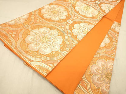 平和屋着物◎六通柄袋帯　正倉院花文　金糸　正絹　逸品　DAAY4130jm