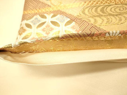 平和屋着物◎六通柄袋帯 佐賀唐織 桧垣能衣紋 金糸 正絹 逸品 DAAY4131jm