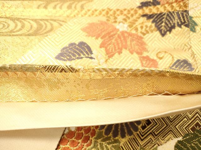 平和屋着物◎六通柄袋帯 佐賀唐織 桧垣能衣紋 金糸 正絹 逸品 DAAY4131jm