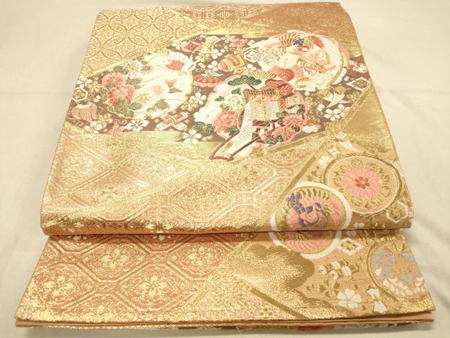 平和屋着物◎六通柄袋帯　天井雪輪鳳凰花文　金銀糸　正絹　逸品　DAAY4136jm