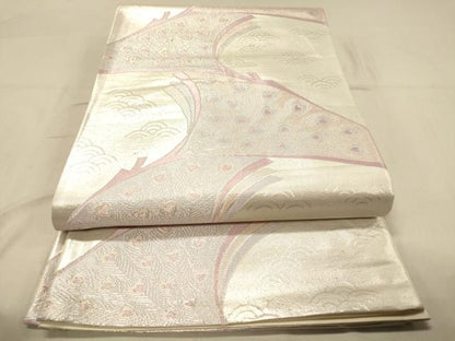 平和屋着物◎六通柄袋帯　孔雀文　正絹　逸品　DAAY4153jm