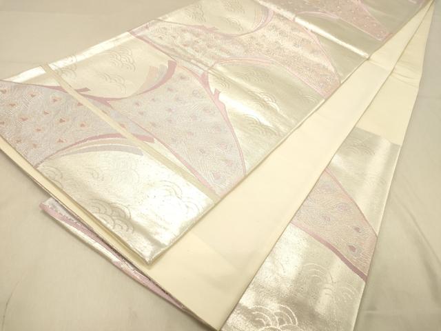 平和屋着物◎六通柄袋帯　孔雀文　正絹　逸品　DAAY4153jm