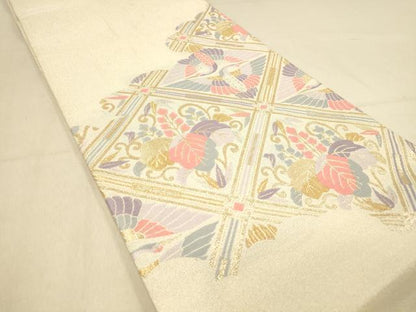 平和屋着物◎綴れ　太鼓柄袋帯　天井向鶴花文　金銀糸　正絹　逸品　DAAY4295jm