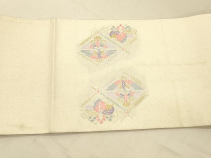 平和屋着物◎綴れ　太鼓柄袋帯　天井向鶴花文　金銀糸　正絹　逸品　DAAY4295jm