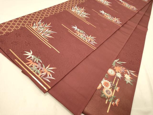平和屋着物◎六通柄袋帯　唐織　優麗菊花梅竹文　金糸　正絹　逸品　DAAY4306jm
