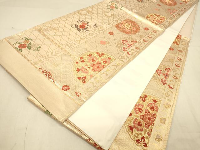 平和屋着物◎西陣　六通柄袋帯　唐織　正倉院花間道　金糸　正絹　逸品　DAAY4313jm