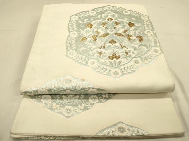 平和屋着物◎六通柄袋帯　唐織　更紗双鳥花文　金銀糸　正絹　逸品　DAAY4323jm