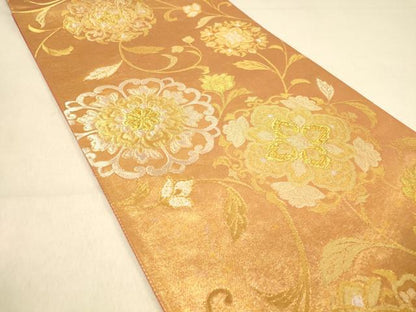 平和屋着物◎六通柄袋帯　天井唐草華文　金銀糸　引箔　正絹　逸品　DAAY4361jm