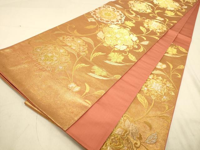 平和屋着物◎六通柄袋帯　天井唐草華文　金銀糸　引箔　正絹　逸品　DAAY4361jm