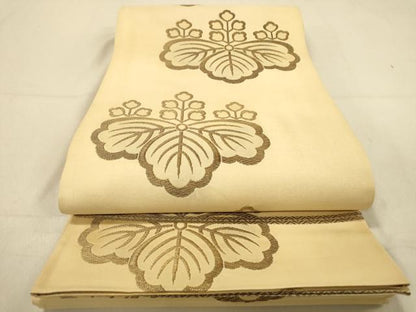 平和屋着物◎両面　六通柄袋帯　唐織　藤文　桐文　正絹　逸品　DAAY4393jm
