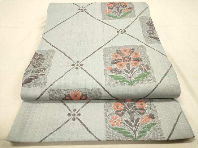 平和屋着物◎六通柄袋帯　更紗花文　正絹　逸品　DAAY4397jm