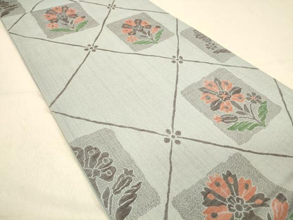 平和屋着物◎六通柄袋帯　更紗花文　正絹　逸品　DAAY4397jm