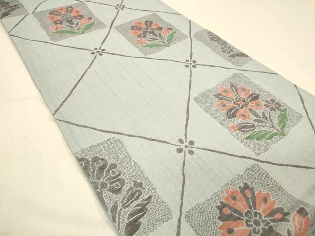 平和屋着物◎六通柄袋帯　更紗花文　正絹　逸品　DAAY4397jm
